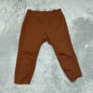 XCVI Wearables Womens Rust Brown Baggy Pants  Ruched Size 1X a0259